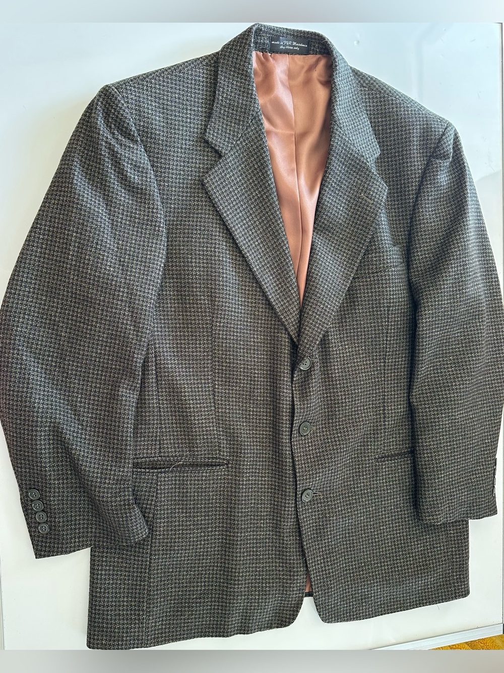 Gianfranco Ruffini 100% Lambswool Blazer Jacket Charcoal Gray Sz 41R Career Vtg